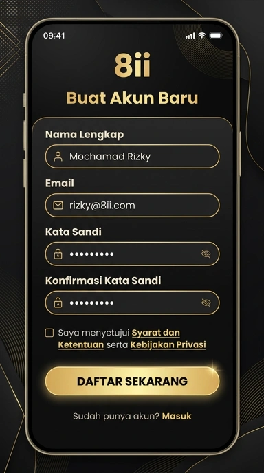 Tampilan halaman daftar 8ii