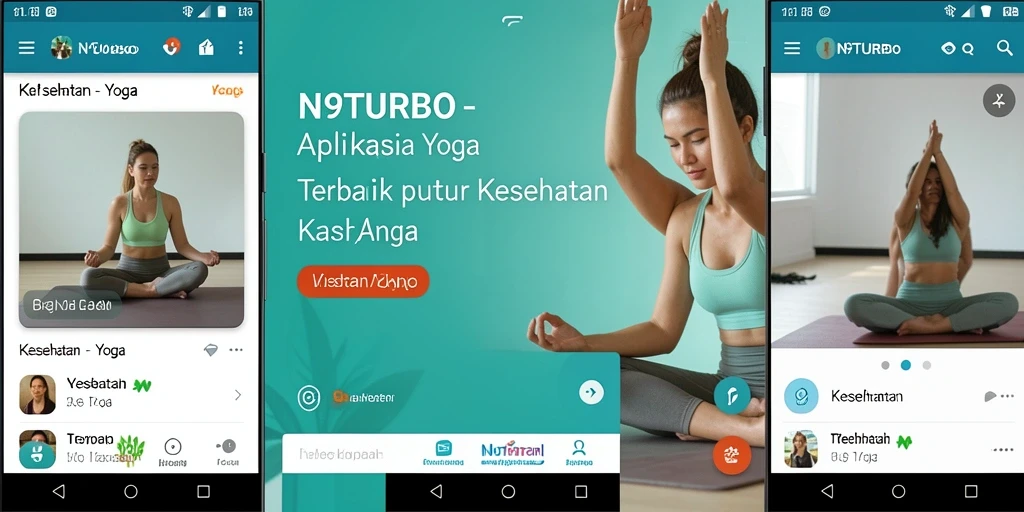 Tampilan antarmuka aplikasi N9TURBO yang mendukung latihan Yoga.