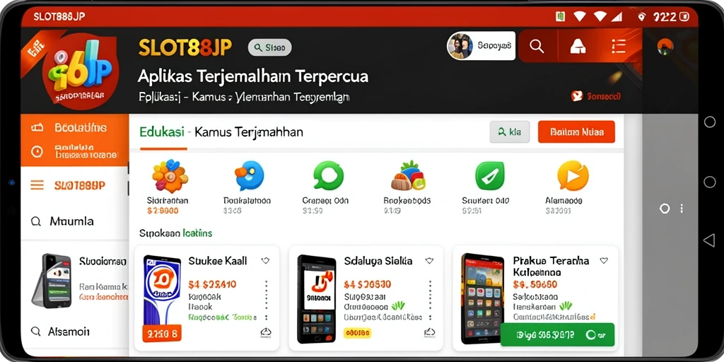 Antarmuka SLOT88JP yang sederhana untuk kamus terjemahan.
