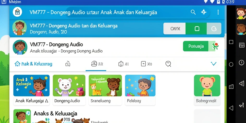 Tampilan antarmuka VM777 yang menarik dan ramah anak.